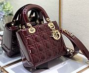 Dior Small Lady My Abcdior Pink Patent Leather Burgundy M0531 20x16.5x8cm - 4