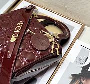 Dior Small Lady My Abcdior Pink Patent Leather Burgundy M0531 20x16.5x8cm - 6