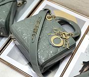 Dior Small Lady My Abcdior Pink Patent Leather Gray M0531 20x16.5x8cm - 5
