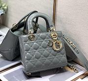 Dior Small Lady My Abcdior Pink Patent Leather Gray M0531 20x16.5x8cm - 6