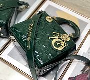 Dior Small Lady My Abcdior Pink Patent Leather Green M0531 20x16.5x8cm - 5