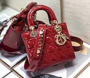 Dior Small Lady My Abcdior Pink Patent Leather Red M0531 20x16.5x8cm - 1