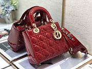 Dior Small Lady My Abcdior Pink Patent Leather Red M0531 20x16.5x8cm - 3