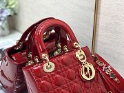 Dior Small Lady My Abcdior Pink Patent Leather Red M0531 20x16.5x8cm - 4