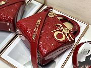 Dior Small Lady My Abcdior Pink Patent Leather Red M0531 20x16.5x8cm - 5