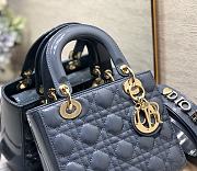 Dior Small Lady My Abcdior Pink Patent Leather Blue M0531 20x16.5x8cm - 5