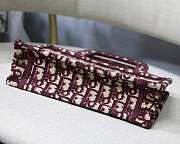 Dior Mini Book Tote Oblique Embroidery Burgundy S5475 23x17x7cm - 2