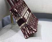 Dior Mini Book Tote Oblique Embroidery Burgundy S5475 23x17x7cm - 3
