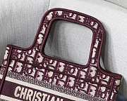 Dior Mini Book Tote Oblique Embroidery Burgundy S5475 23x17x7cm - 6