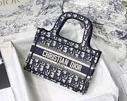 Dior Mini Book Tote Oblique Embroidery Blue S5475 23x17x7cm - 1
