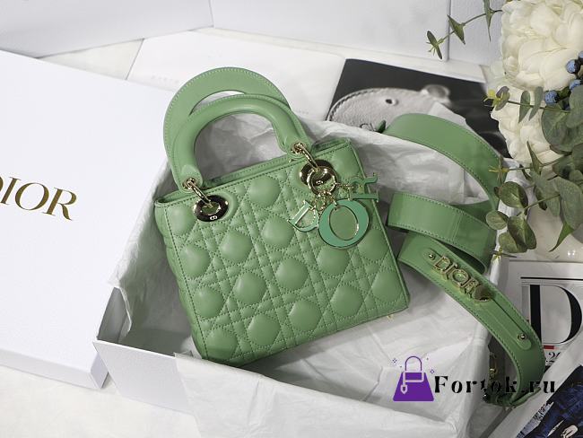 Dior Lady Dior My ABCDIOR Bag Cannage Leather Green M0538 20x16.5x8cm - 1
