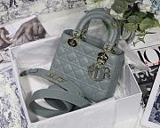 Dior Lady Dior My Aaccdior Bag Cannage Leather Blue Gray M0538 20x16.5x8cm - 1