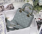 Dior Lady Dior My Aaccdior Bag Cannage Leather Blue Gray M0538 20x16.5x8cm - 5