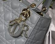 Dior Lady Dior My Aaccdior Bag Cannage Leather Blue Gray M0538 20x16.5x8cm - 2