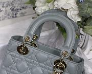 Dior Lady Dior My Aaccdior Bag Cannage Leather Blue Gray M0538 20x16.5x8cm - 3