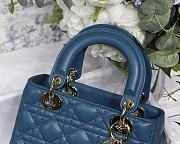 Dior Lady Dior My Aaccdior Bag Cannage Leather Dark Blue M0538 20x16.5x8cm - 5