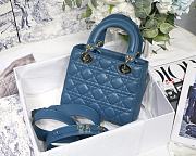 Dior Lady Dior My Aaccdior Bag Cannage Leather Dark Blue M0538 20x16.5x8cm - 3