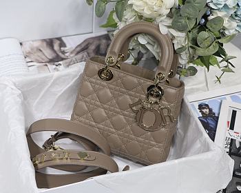 Dior Lady Dior My Aaccdior Bag Cannage Leather Dark Beige M0538 20x16.5x8cm