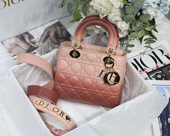 Dior Lady Dior MyABC Cannage Leather Gradient Rose Des Vent M0538 20cm