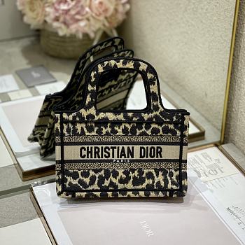 Dior Mini Book Tote Mizza Embroidery Beige S5475 23x17x7cm