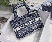 Dior Mini Book Tote Toile De Jouy Embroidery Blue S5475 23x17x7cm - 1