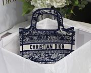 Dior Mini Book Tote Toile De Jouy Embroidery Blue S5475 23x17x7cm - 2