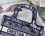 Dior Mini Book Tote Toile De Jouy Embroidery Blue S5475 23x17x7cm - 4