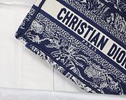 Dior Mini Book Tote Toile De Jouy Embroidery Blue S5475 23x17x7cm - 5