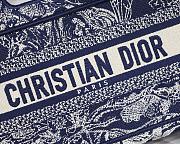 Dior Mini Book Tote Toile De Jouy Embroidery Blue S5475 23x17x7cm - 6