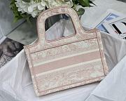 Dior Mini Book Tote Toile De Jouy Embroidery Pink S5475 23x17x7cm - 2