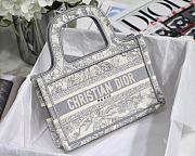 Dior Mini Book Tote Toile De Jouy Embroidery White S5475 23x17x7cm - 2