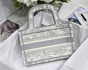 Dior Mini Book Tote Toile De Jouy Embroidery White S5475 23x17x7cm - 3