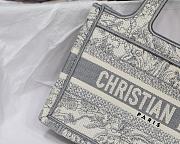 Dior Mini Book Tote Toile De Jouy Embroidery White S5475 23x17x7cm - 4