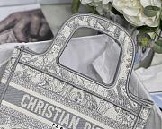 Dior Mini Book Tote Toile De Jouy Embroidery White S5475 23x17x7cm - 5