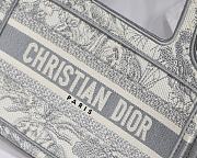 Dior Mini Book Tote Toile De Jouy Embroidery White S5475 23x17x7cm - 6