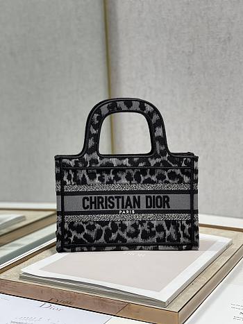 Dior Mini Book Tote Mizza Embroidery Black S5475 23x17x7cm