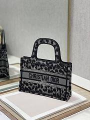 Dior Mini Book Tote Mizza Embroidery Black S5475 23x17x7cm - 6