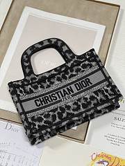 Dior Mini Book Tote Mizza Embroidery Black S5475 23x17x7cm - 3