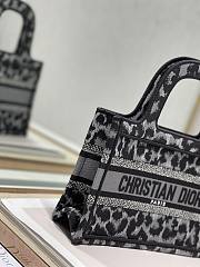 Dior Mini Book Tote Mizza Embroidery Black S5475 23x17x7cm - 4