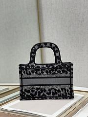 Dior Mini Book Tote Mizza Embroidery Black S5475 23x17x7cm - 2