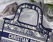 Dior Mini Book Tote Toile De Jouy Embroidery White/Blue S5475 23x17x7cm - 4