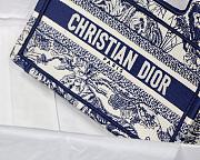 Dior Mini Book Tote Toile De Jouy Embroidery White/Blue S5475 23x17x7cm - 2