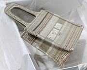 Dior Mini Book Tote Multicolor Tripes Embroidery S5475 23x17x7cm - 2