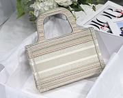 Dior Mini Book Tote Multicolor Tripes Embroidery S5475 23x17x7cm - 3