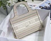 Dior Mini Book Tote Multicolor Tripes Embroidery S5475 23x17x7cm - 6