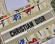 Dior Mini Book Tote Flower Embroidery S5475 23x17x7cm - 3
