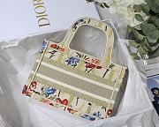 Dior Mini Book Tote Flower Embroidery S5475 23x17x7cm - 4