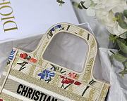 Dior Mini Book Tote Flower Embroidery S5475 23x17x7cm - 5