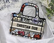 Dior Mini Book Tote Flower Embroidery Red S5475 23x17x7cm - 1