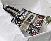 Dior Mini Book Tote Flower Embroidery Red S5475 23x17x7cm - 2